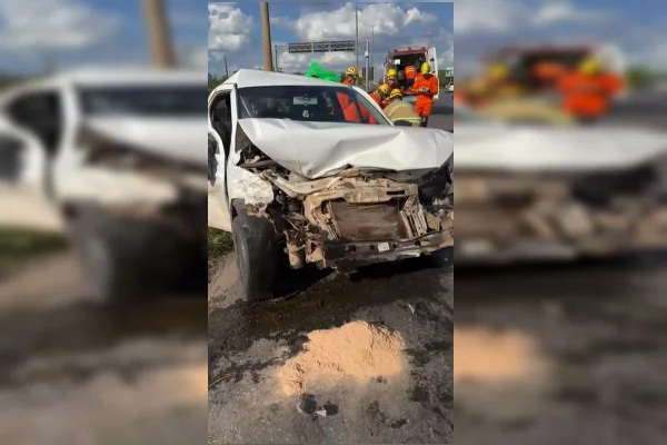 Três pessoas ficam feridas em acidente na BR-070, em Taguatinga
