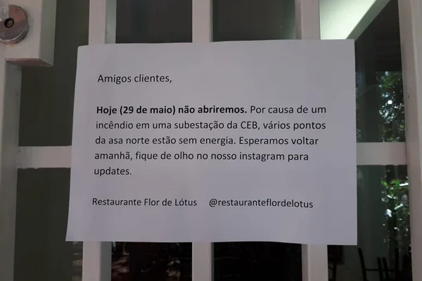 Corte de energia provoca prejuízos a comerciantes da Asa Norte