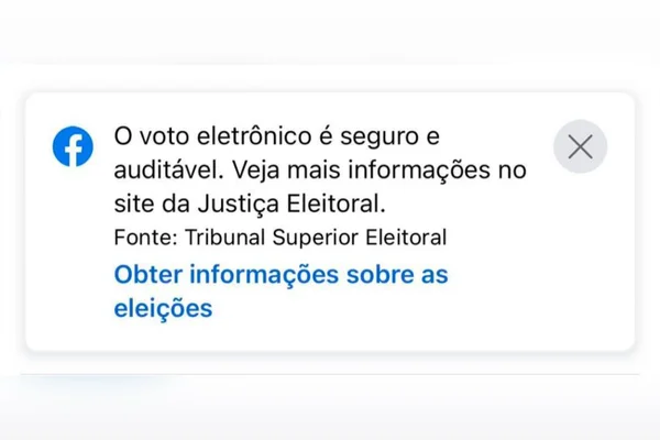 Facebook e Instagram lançam rótulo sobre segurança do voto eletrônico