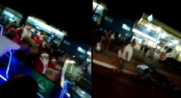 Papai Noel é roubado e apedrejado durante ação em cidade do Paraná; vídeo