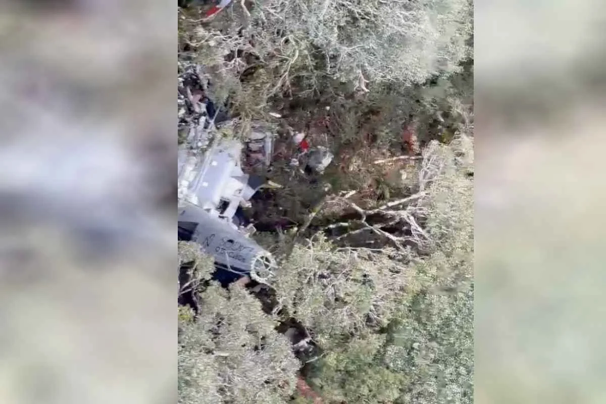 Área em que o helicóptero foi encontrado Área em que o helicóptero foi encontrado