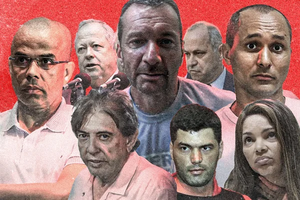 Imagem colorida de criminosos "famosos" no Brasil que não estão presos em Tremembé - Metrópoles