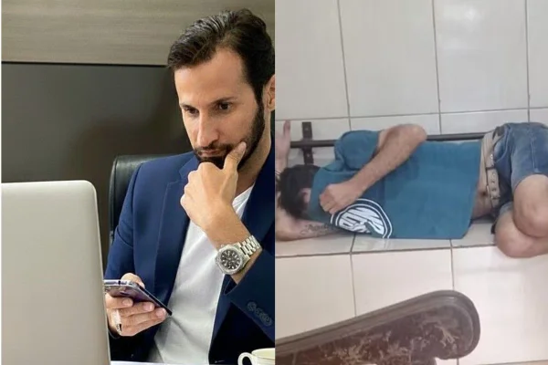 Foto colorida de montagem mostrando ex-vereador de Matão, Alexandre Henrique de Cinque, preso por suspeita de abusar sexualmente da própria filha, em São Carlos, interior de São Paulo.
