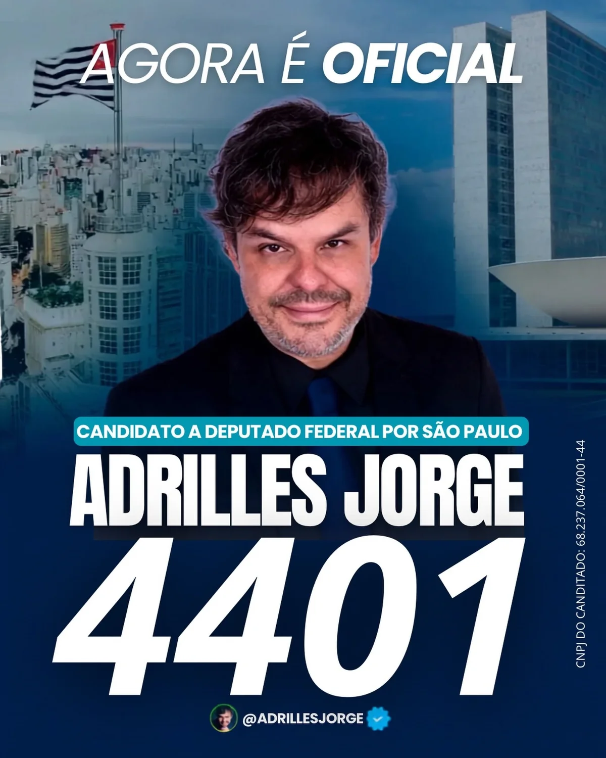 Ex-BBB 15, Adrilles Jorge se candidata a deputado federal por SP Ex-BBB 15, Adrilles Jorge se candidata a deputado federal por SP