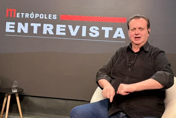 O presidente do PSD e pré-candidato a vice na chapa de Ronaldo Caiado à Presidência, Gilberto Kassab, em entrevista ao Metrópoles - Metrópoles