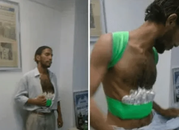 Fotografia colorida de homem que vandalizou local da estátua da mãe Stella em Salvador