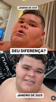 Antes e depois do influenciador Gordão da XJ Antes e depois do influenciador Gordão da XJ