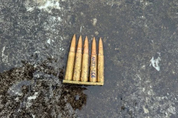 Imagem colorida de cápsula usada por atirador nos EUA