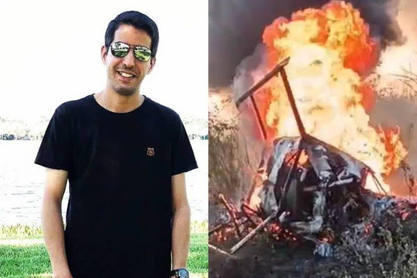 imagem colorida de sobrevivente de queda de helicóptero em caruaru