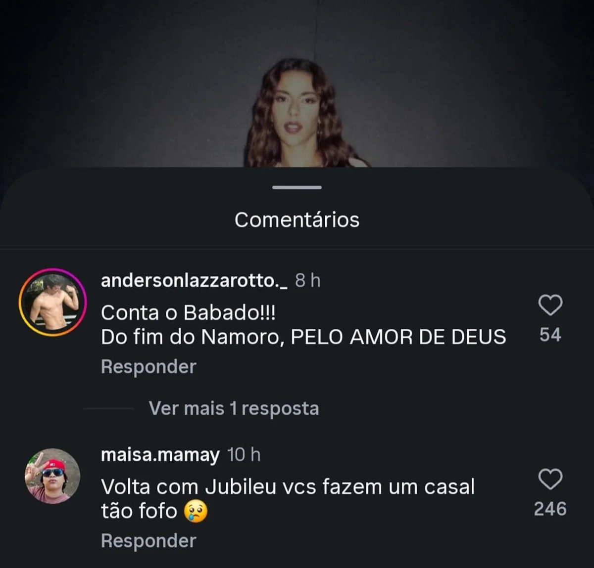 Seguidores invadiram o perfil de Marina Sena e lamentaram o fimm do namoro com Juliano Floss Seguidores invadiram o perfil de Marina Sena e lamentaram o fimm do namoro com Juliano Floss
