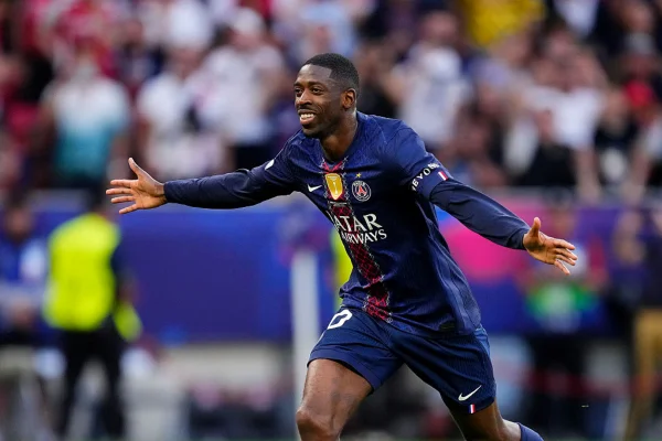 Imagem colorida de Ousmane Dembélé na final da Champions League- Metrópoles