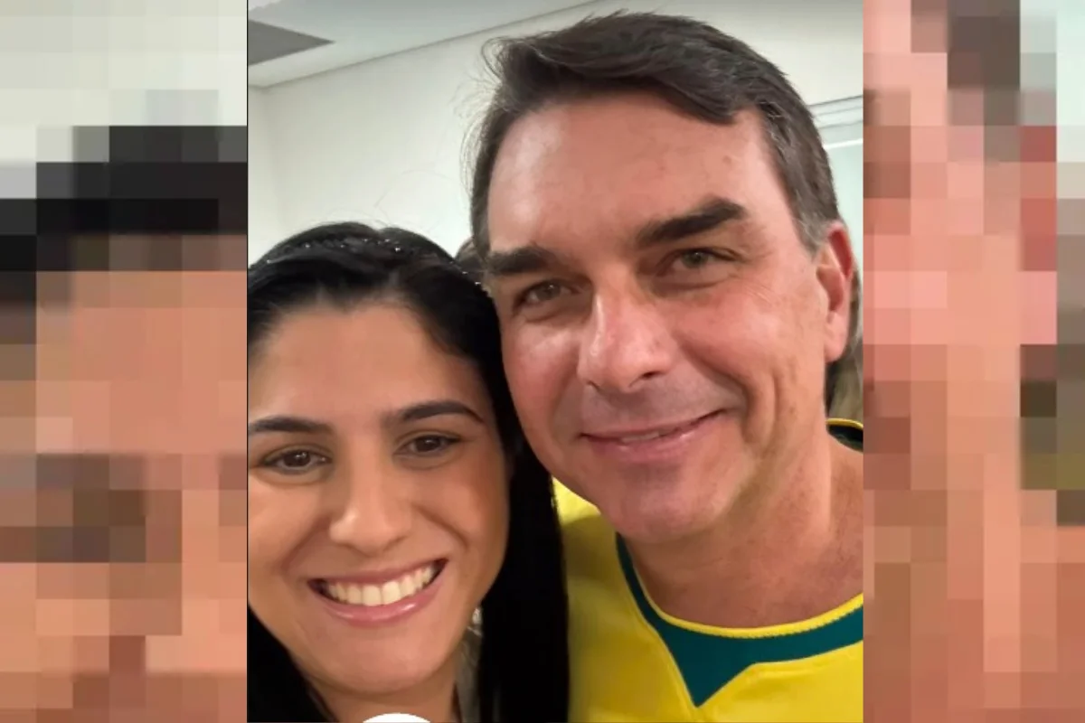 Flávio Bolsonaro e Chris Tonietto estiveram juntos em evento do PL no Rio Flávio Bolsonaro e Chris Tonietto estiveram juntos em evento do PL no Rio