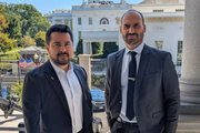 Deputado Eduardo Bolsonaro (PL-SP) e do jornalista Paulo Figueiredo em Washington, nos EUA