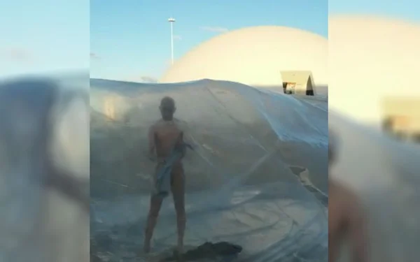 Vídeo: artista nu é detido por ato obsceno em frente ao Museu Nacional
