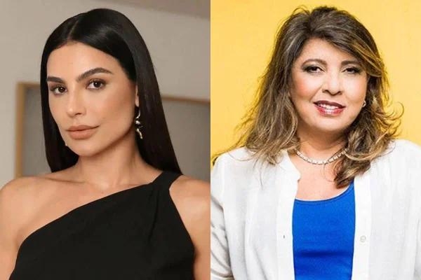 Montagem com fotos coloridas de Cíntia Chagas e Roberta Miranda - Metrópoles
