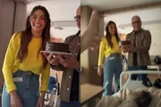 Patrícia Poeta com o filho no hospital