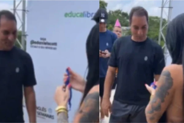 Edmundo recebe medalha de musa fitness