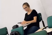 Suzane em seu primeiro dia de aula na faculdade