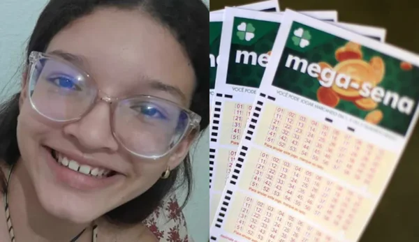 Imagem colorida de menina que acertou as dezenas da Mega-Sena - Metrópoles