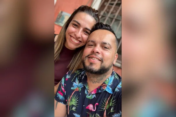 Imagem colorida mostra Rafael Nogueira e Vanessa Lahós Moscardi. Cabeleireiro foi preso por esfaquear namorada. Metrópoles