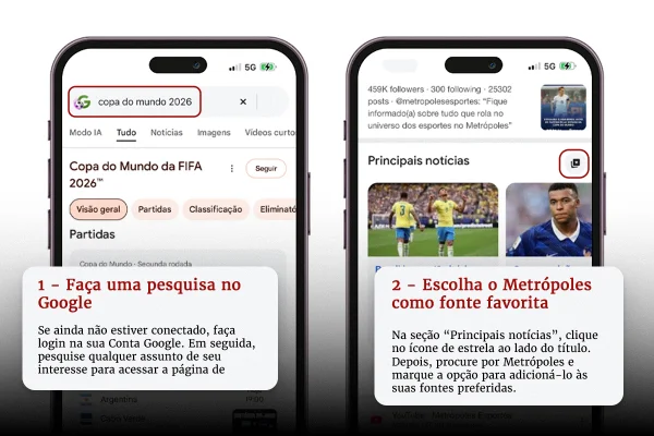 Saiba como ter o Metrópoles como fonte favorita de notícia no Google - destaque galeria Saiba como ter o Metrópoles como fonte favorita de notícia no Google - destaque galeria