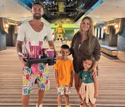 Lucas Trejo, sua esposa, Yanina Maranella, e seus filhos, Aarón e Ainhoa Trejo