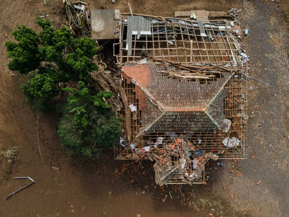 Casa destruída em Colinas (RS) Casa destruída em Colinas (RS)