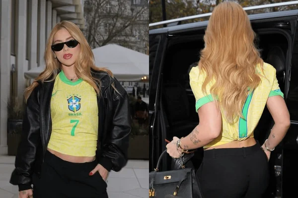 Virginia veste camisa 7 da Seleção Brasileira para torcer por Vini Jr. em amistoso do Brasil
