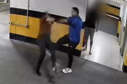 Momento em que o sargento da uma rasteira na mulher