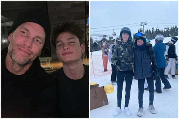 Com Gisele no Brasil, Tom Brady curte férias na neve com os filhos
