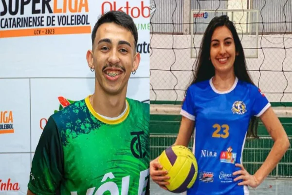 À esquerda Matheus Alexsander Schelbauer, à direita Gabriela dos Santos Moreira - Metrópoles
