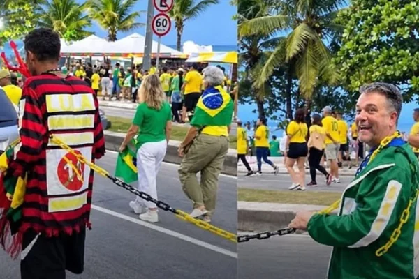 TRE-RJ vai apurar imagens de bolsonarista puxando homem negro acorrentado