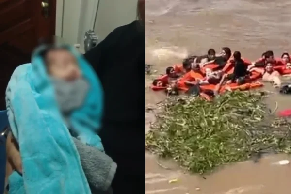 Imagem colorida, Bebê recém-nascido é resgatado dentro de cooler após naufrágio no AM - Metrópoles