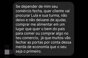 Dona de restaurante no DF declara voto em Lula e sofre boicote: “Que feche” - imagem 2 Dona de restaurante no DF declara voto em Lula e sofre boicote: “Que feche” - imagem 2