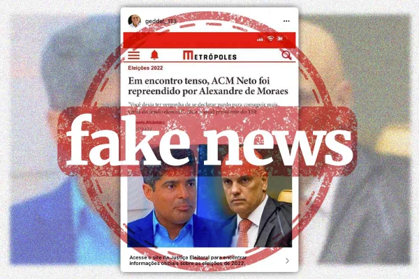 Geddel Vieira Lima compartilha informação falsa com marca do Metrópoles