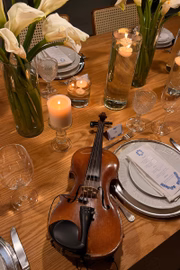 O violinista Bruno Arsky garantiu o som da festa