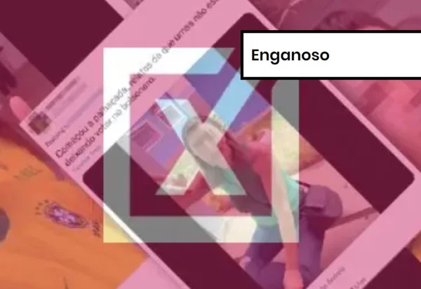 Imagem colorida de postagem enganosa sobre urnas eletrônicas