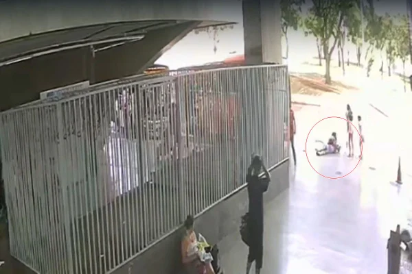 Mulher e criança despencam de plataforma da Rodoviária do Plano. Vídeo