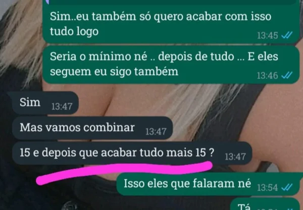 Suposta conversa de WhatsApp entre vítima de estupro coletivo e intermediário de policiais militares