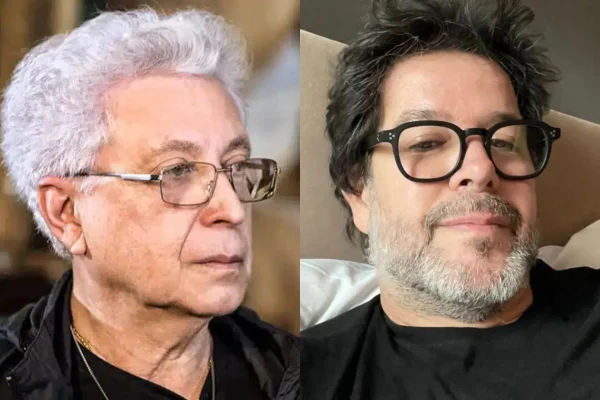 Montagem colorida de Aguinaldo Silva e Murilo Benício - Metrópoles