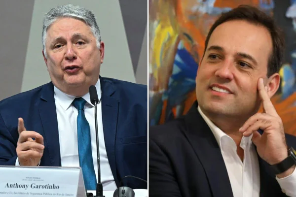 Montagem com as fotos do ex-governador do Rio Anthony Garotinho e o ex-prefeito de Miguel Pereira André Português