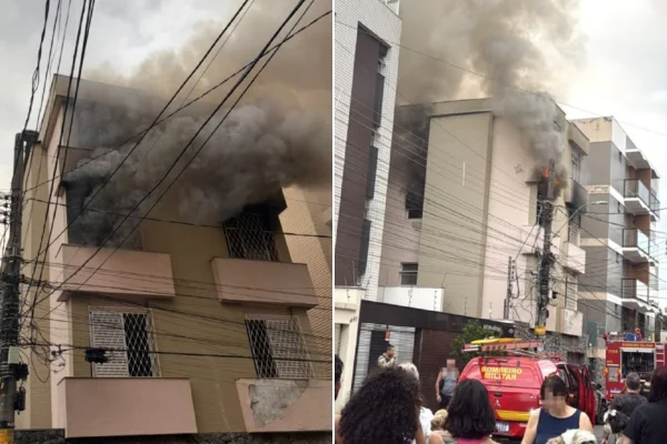 Incêndio atinge prédio em BH e deixa duas pessoas feridas