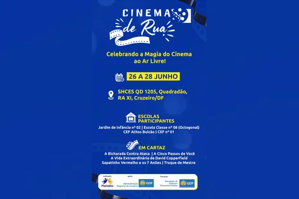 DF terá evento de cinema de rua para estudantes de escolas públicas