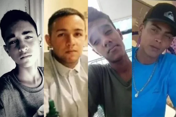 Imagem colorida mostra os quatro jovens mortos por PMs de Goiás - Metrópoles