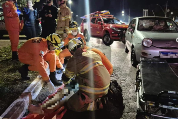 Foto do socorro à criança atropelada