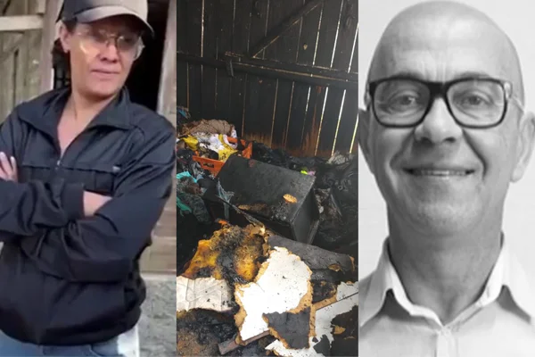 Imagem colorida de ex mulher de homem-bomba e casa incendiada - Metrópoles