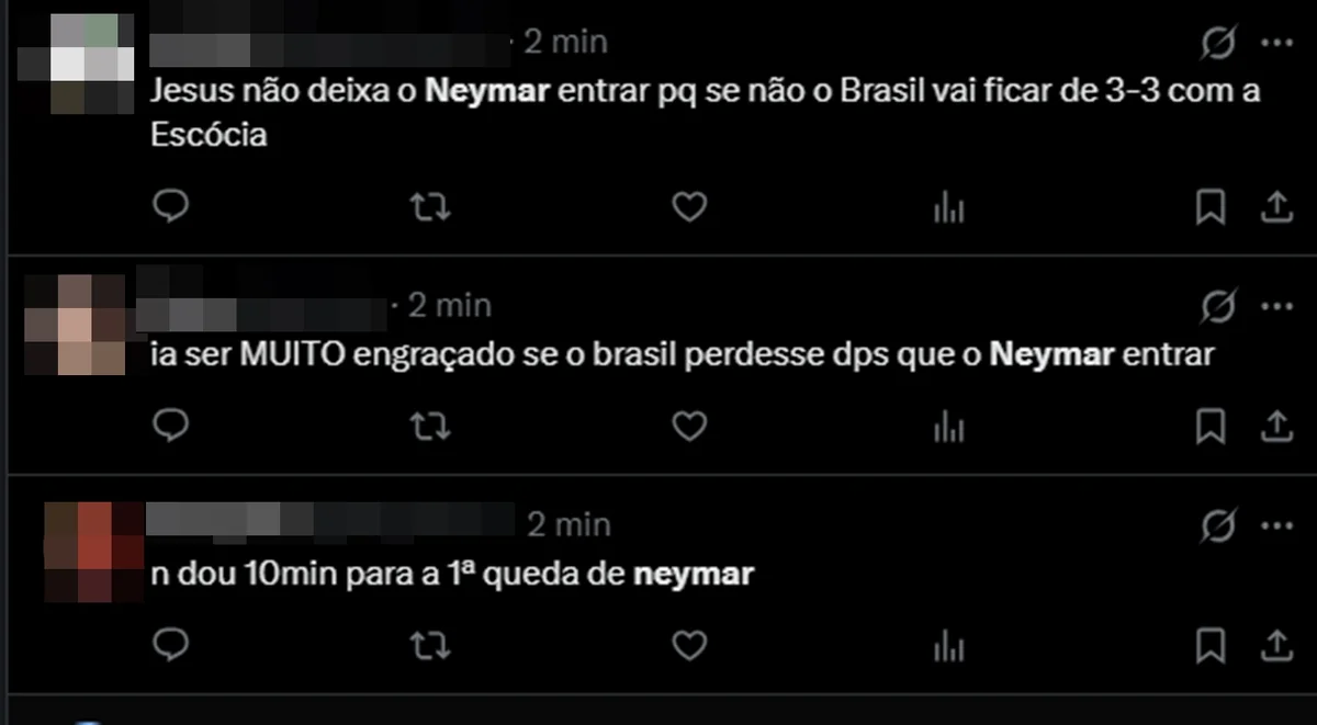 “Neymar abduzido”: web reage após craque entrar em jogo contra Escócia - imagem 2 “Neymar abduzido”: web reage após craque entrar em jogo contra Escócia - imagem 2