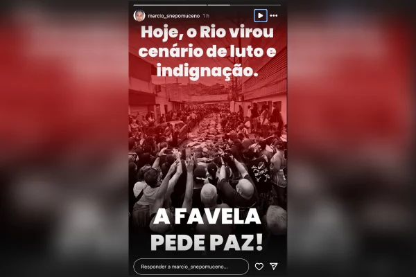 Postagem de Marcinho VP, líder do Comando Vermelho, sobre megaoperação
