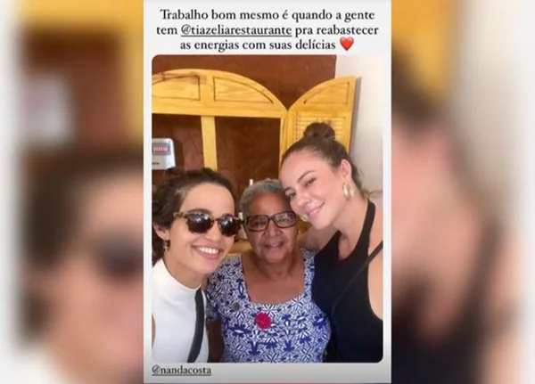 Paola Oliveira e Nanda Costa almoçam em "restaurante lulista" no DF