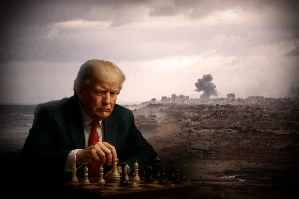 Imagem colorida do presidente dos EUA, Donald Trump
